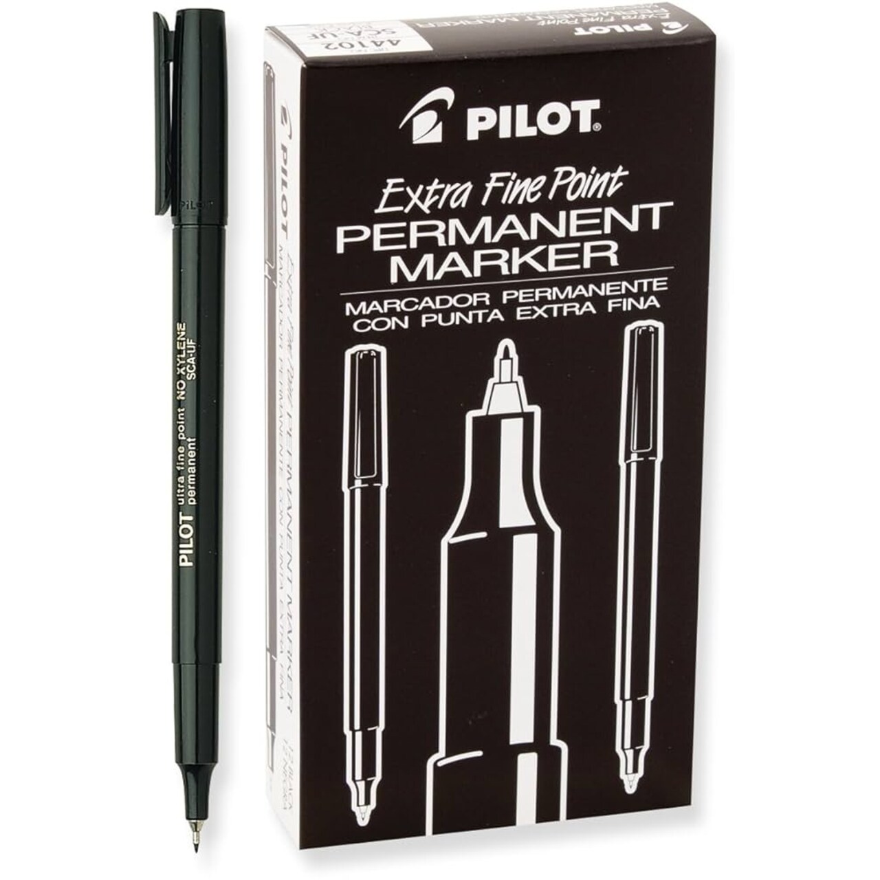 Black Pilot Permanent Marker, Extra Fine Point 12/pk. (44102)